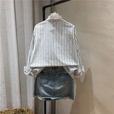 Весенняя рубашка, длинный лонгслив, коллекция 2021, в корейском стиле, средней длины