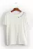 Mùa hè Hàn Quốc phụ nữ ngắn tay mỏng cổ tròn màu rắn thêu thư T-Shirt hoang dã đáy áo sơ mi G36 áo phông trắng Áo phông