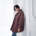 Sọc màu sắc tương phản áo len 2018 mùa thu và mùa đông mới của Hàn Quốc phiên bản của phần dài lỏng mỏng mỏng dày tweed coat áo khoác dạ Trung bình và dài Coat