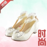 Детская белая обувь для кожаной обуви на высоком каблуке для принцессы, осенняя, в корейском стиле