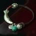 Nghệ thuật đơn giản Miao Bạc Fish Bracelet Vân Nam Thời trang Bohemian Tây Tạng Vòng tay bạc Handmade Handmade Thai Wax Rope Bracelet - Vòng đeo tay Cuff