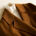 Thương hiệu nữ 2019 mùa thu và mùa đông len mới phần dài bên sườn áo hai lớp áo khoác cashmere - Áo khoác dài áo khoác bomber Áo khoác dài