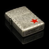 Zorro Meeting более легкая более легкая древняя серебряная, красная пентаграмма, бронзовая краска, эрозия резьба с личностью бесплатная доставка