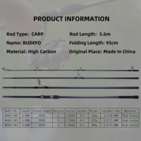MIFINE BUDEFO High Carbon Casting Spinning CARP Fishing Rod