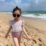 Брендовый детский купальник, кружевной наряд маленькой принцессы, цветочный принт