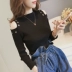 Áo len dệt kim nữ dài tay mùa thu 2018 Áo len mới Joker Thin phần Heartless Shoulder Fall bottom Leaking Shoulder Tops Women ao len nu Đan Cardigan