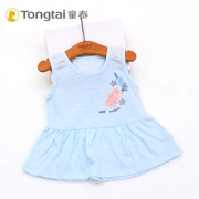 Tongtai cô gái mới không tay áo mùa hè bông nữ bé Hàn Quốc phiên bản của váy phụ nữ váy dài mùa hè ăn mặc