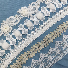 Кружевная кайма 窗帘蕾丝珍珠侧边窗纱飘窗配饰辅料装饰边宽边抱拼接枕绣花边diy