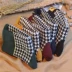 Mùa thu và mùa đông Nhật Bản xu hướng văn học nữ vớ cotton retro ống vớ Mori houndstooth stocking thời trang cotton vớ nữ - Vớ bông