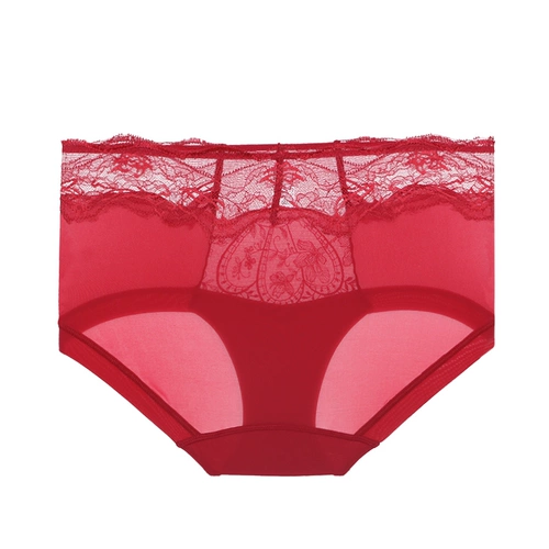 Сексуальная красная раскраска, оберег на день рождения, трусы, с вышивкой, высокая талия