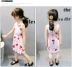 Trẻ em của Hoa Váy Cô Gái Cô Gái Bé Cotton Lụa Cô Gái Quần Áo Bãi Biển Bãi Biển Váy Mùa Hè Trẻ Em Váy