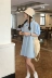 Wu 77 chiên lửa xanh cổ áo polo áo thun váy Hàn Quốc phiên bản lỏng và mỏng tay áo bong bóng mùa hè sinh viên - Sản phẩm HOT