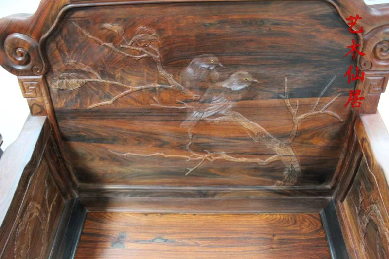 Sofa phòng khách gỗ gụ nội thất Lào gỗ hồng đỏ Sianjiao Dalberg Trung Quốc cổ rắn gỗ sofa đồ nội thất - Bộ đồ nội thất