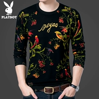 Áo len nam Playboy dài tay cổ tròn nam nam mới cashmere màu xanh lá cây trung niên phiên bản Hàn Quốc của xu hướng áo len nam blazer nam