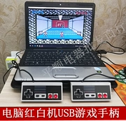 Máy tính xách tay PC màu đỏ và trắng cổ điển Máy chơi trò chơi điện tử Nintendo Nintendo hoài cổ chiến đấu với bộ điều khiển máy tính USB - Người điều khiển trò chơi