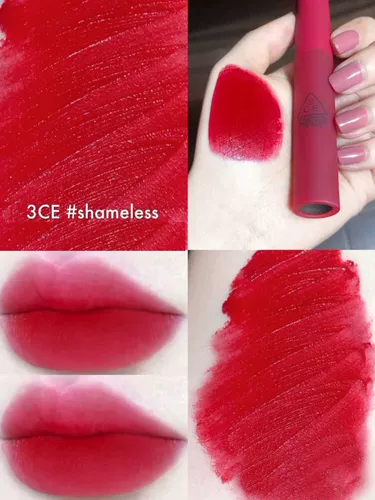 3ce new Mousse Lip Glaze Vintage Brick Hount Tomato Tomare Shoulding Strawberry Red Matte Matte Spot spot