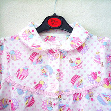 Детская одежда для дома 日系秋冬儿童纯棉空气层家居服上衣 女童开身休闲长袖衫单件睡衣