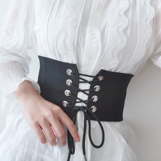 Ремень 复古绑带束身衬衫腰封装饰连衣裙简约百搭 时尚衬衣布腰带女宽黑