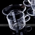 Cốc thủy tinh trong suốt cốc và đĩa 200 ML cốc cà phê đặt đồ dùng một tách đơn giản cổ điển dày