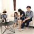 Anh gió bé trai Hàn Quốc gia đình thời trang mùa hè ba gia đình đầy đủ kẻ sọc áo mẹ ăn mặc Trang phục dành cho cha mẹ và con