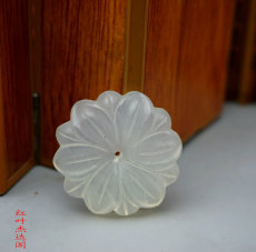Украшения на шею 岫玉花朵天然岫玉玉石花朵荷花配饰diy玉石花瓣手工制作发簪胸花