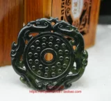 Защитный амулет из нефрита, пряжка, двусторонная подвеска подходит для мужчин и женщин, дракон и феникс