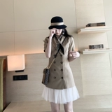 Летний пиджак классического кроя, платье, хаки куртка, в британском стиле