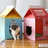 Домик, коробка, износостойкая вилла, кот, осенний