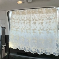 Чистая вышивка пряжи цветы двойная занавеска (две пары)