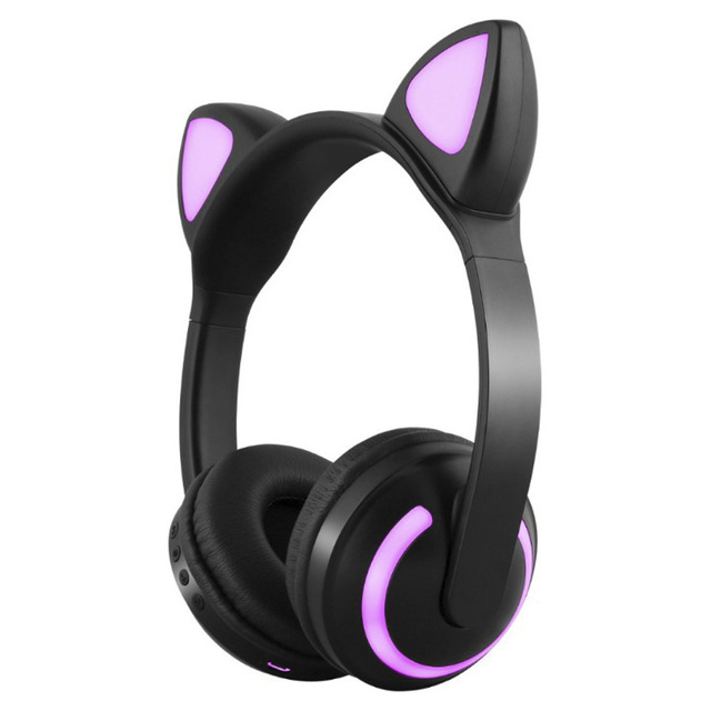 2 차 요소 고양이 귀 광선 무선 헤드셋 블루투스 헤드셋 애니메이션 개념 마술 전화 보편적 인 고양이 헤드폰 :: 프롬차이나