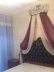 Giường trampoline rèm Châu Âu Công Chúa crepe trang trí giường rèm rượu vang đỏ để gửi bow với cao cấp vương miện khung và móc Bed Skirts & Valances