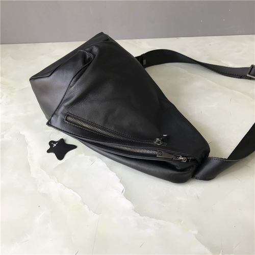 Кожаная нагрудная сумка подходит для мужчин и женщин, воловья кожа, из натуральной кожи