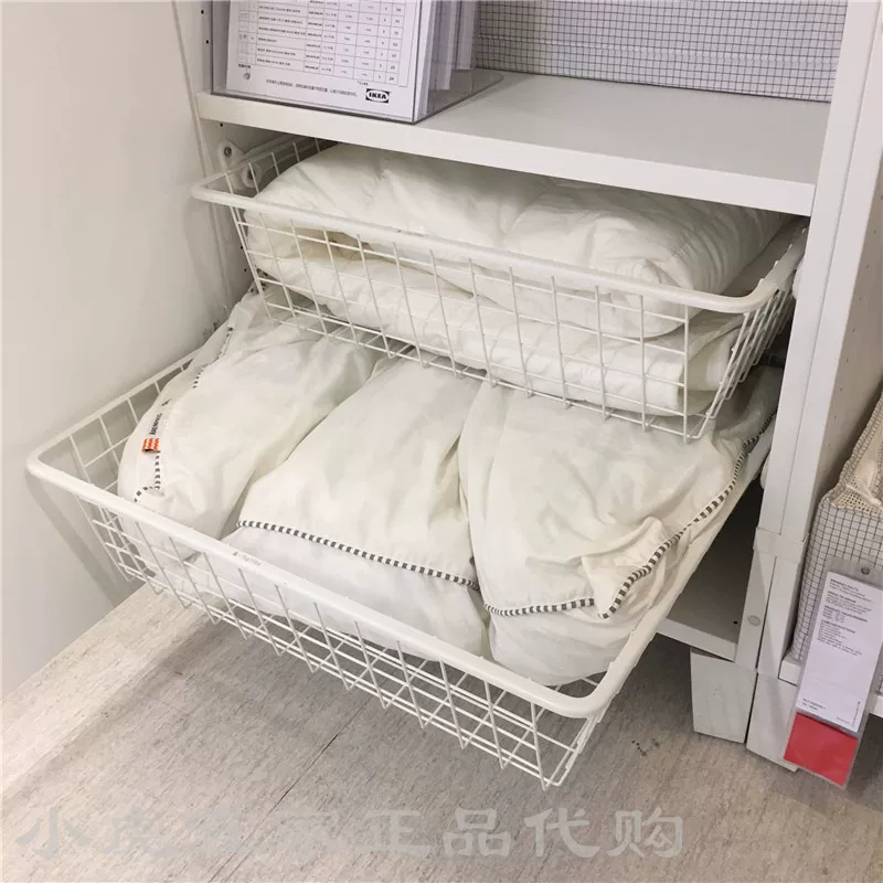 Корзина IKEA для внутренней покупки Yelepa с выдвижной штангой для подвешивания, корзина для белого шкафа