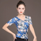 Латинский танцевальный топ для женщин для взрослых с короткими рукавами 2021 г. Новый квадратный танце