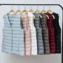 2018 mới xuống nhẹ vest nữ vest ngắn Hàn Quốc size lớn cổ tròn vest mỏng áo khoác mỏng - Áo vest bộ vest nữ