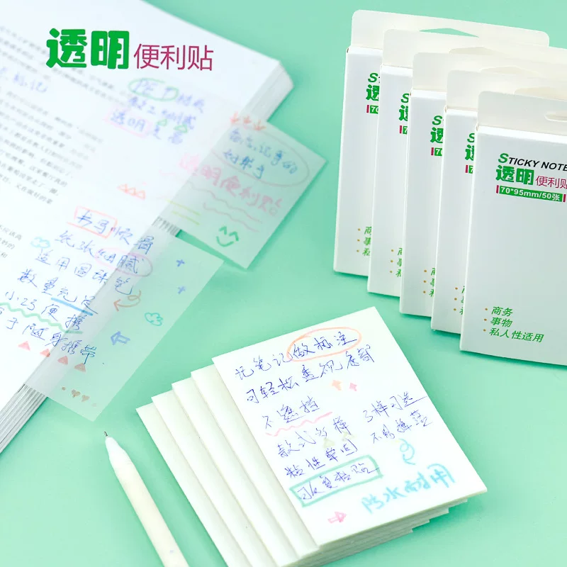 Paper INS Simple Net Red PET прозрачная наклейка для заметок студентам, чтобы записывать заметки и отклеивать удобно, N раз, чтобы сохранить воспоминания