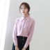 Áo voan nữ chuyên nghiệp Hàn Quốc áo dài tay trắng giản dị nữ 2019 áo sơ mi khí mùa hè hoang dã mới - Áo sơ mi dài tay