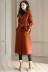 Chống giải phóng mặt bằng áo phụ nữ phần dài 2018 mới của Hàn Quốc phiên bản của mùa thu và mùa đông dày lỏng eo len áo len áo khoác dạ trung niên Accentuated eo áo