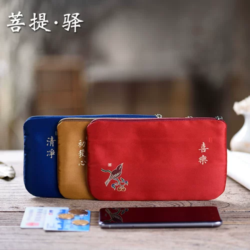 Барсетка без пыли, кошелек, маленькая сумка клатч, бумажник, китайский стиль, с вышивкой