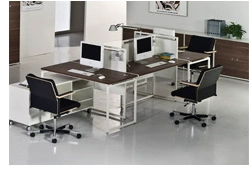 Elvis phong cách thép nội thất văn phòng bằng gỗ đơn giản bốn người nhiều nhân viên màn hình trạm thẻ thẻ máy tính bàn bàn làm việc đơn giản