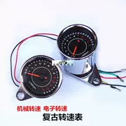 Sửa đổi xe máy cơ điện tử tachometer LED chiếu sáng mạ mét tachometer retro cảm ứng tachometer - Power Meter