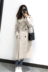 Đôi- phải đối mặt với áo khoác của phụ nữ dài áo len 2018 mùa thu và mùa đông Hàn Quốc phiên bản mới của dày thắt lưng áo len áo dạ kẻ caro nữ dáng dài Accentuated eo áo