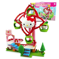 HelloKitty Hello Kitty Paradise Ferris Wheel Children Puzzle Puzzle Block Đồ chơi Cô gái Hộp nhạc - Khối xây dựng bộ lego