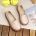 2018 mùa hè Nhật Bản retro vòng đầu nông miệng giày trắng nữ hoang dã thấp để giúp thở giày đơn đầu lớn Sen giày của phụ nữ