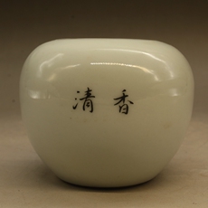 Горшок （特价促销）玩玉款粉彩双鹤鸟食罐 古玩瓷器 古董 仿古瓷器收藏