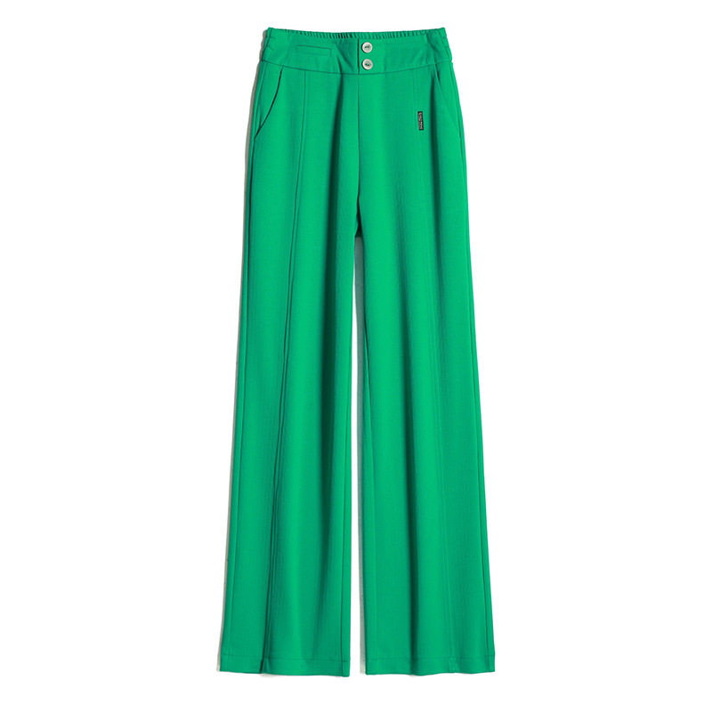 2022 Spring/Summer new trendy women's floor-length pants, fashionable checked wide-leg pants, women's casual and versatile wide-leg straight-leg pants Item Picture