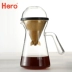 Hero tay cà phê nồi thiết lập kính chia sẻ nồi di động nhỏ giọt thép không gỉ cà phê lọc cốc