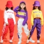 Trẻ em nhảy đường phố phù hợp với cô gái hip-hop lỏng lẻo quần áo ngắn thủy triều cô gái hiphop trang phục jazz thủy triều - Trang phục quần áo trẻ em hàn quốc