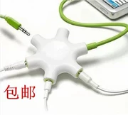 Hình lục giác headphone splitter để chia sẻ âm nhạc máy tính điện thoại bộ phận âm thanh MP3 nhiều bộ chuyển đổi âm thanh để chia sẻ một chủ đề - Phụ kiện MP3 / MP4