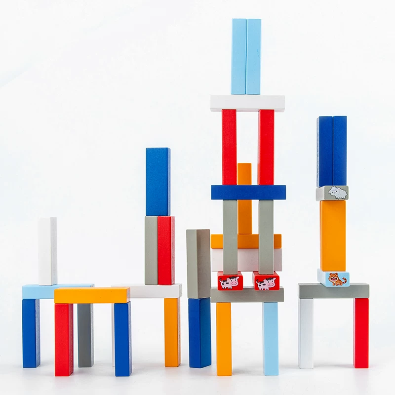 Tower, constructor, interactive Jenga, board game for adults, for children and parents